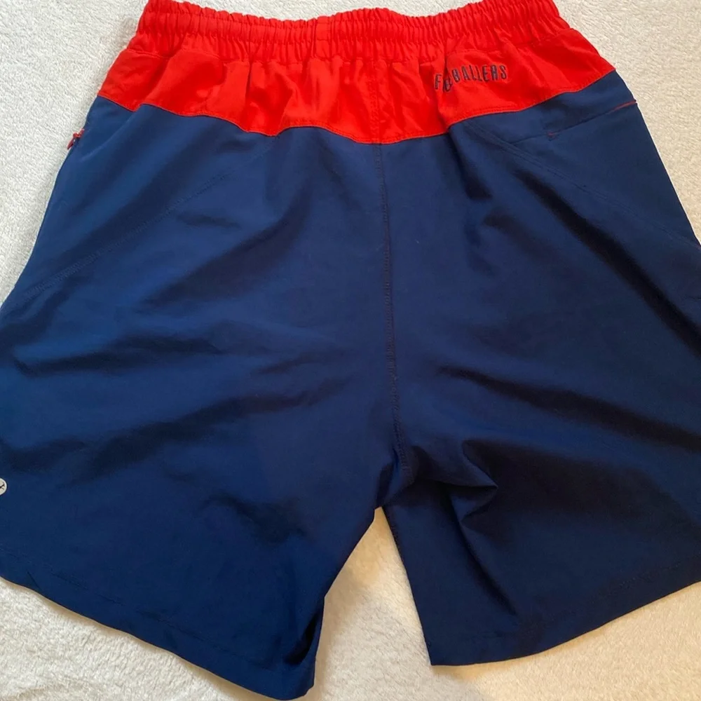 Freeballers The Show Stopper navy/red athletic performance shorts inner liner S